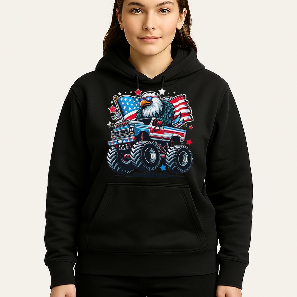 4th Of July Patriotic American Flag Eagle Usa Red White Blue Hoodie