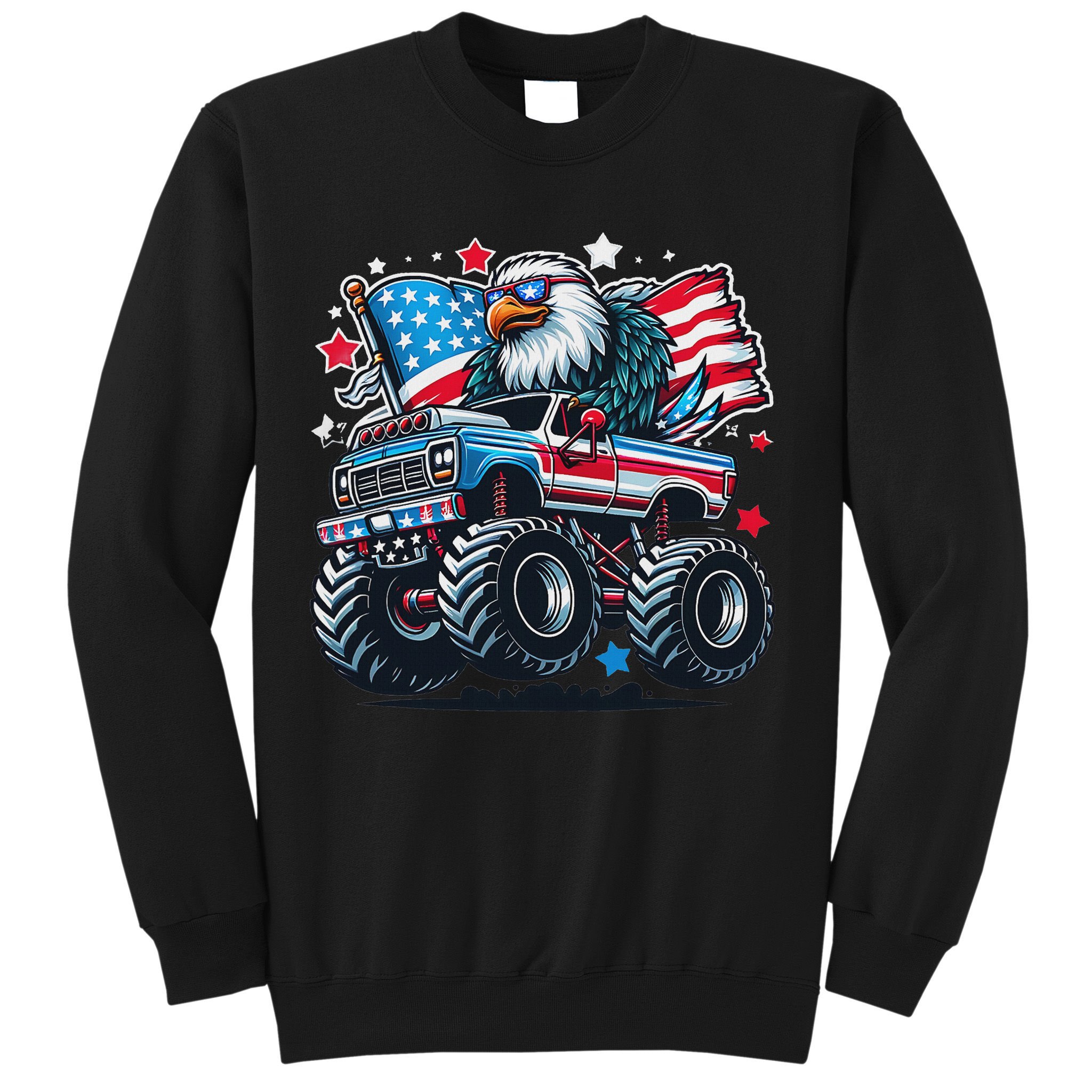 4th Of July Patriotic American Flag Eagle Usa Red White Blue Sweatshirt