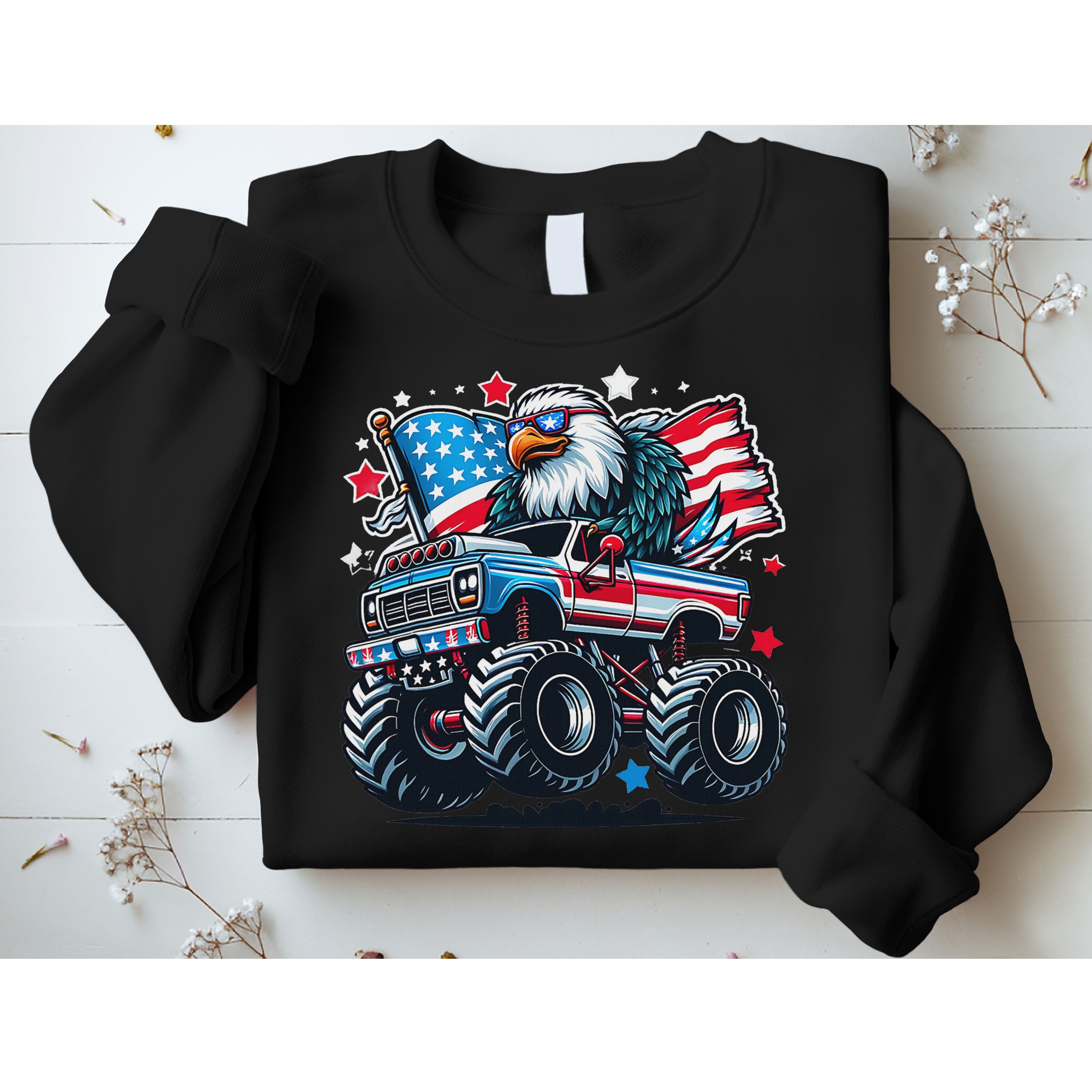 4th Of July Patriotic American Flag Eagle Usa Red White Blue Sweatshirt