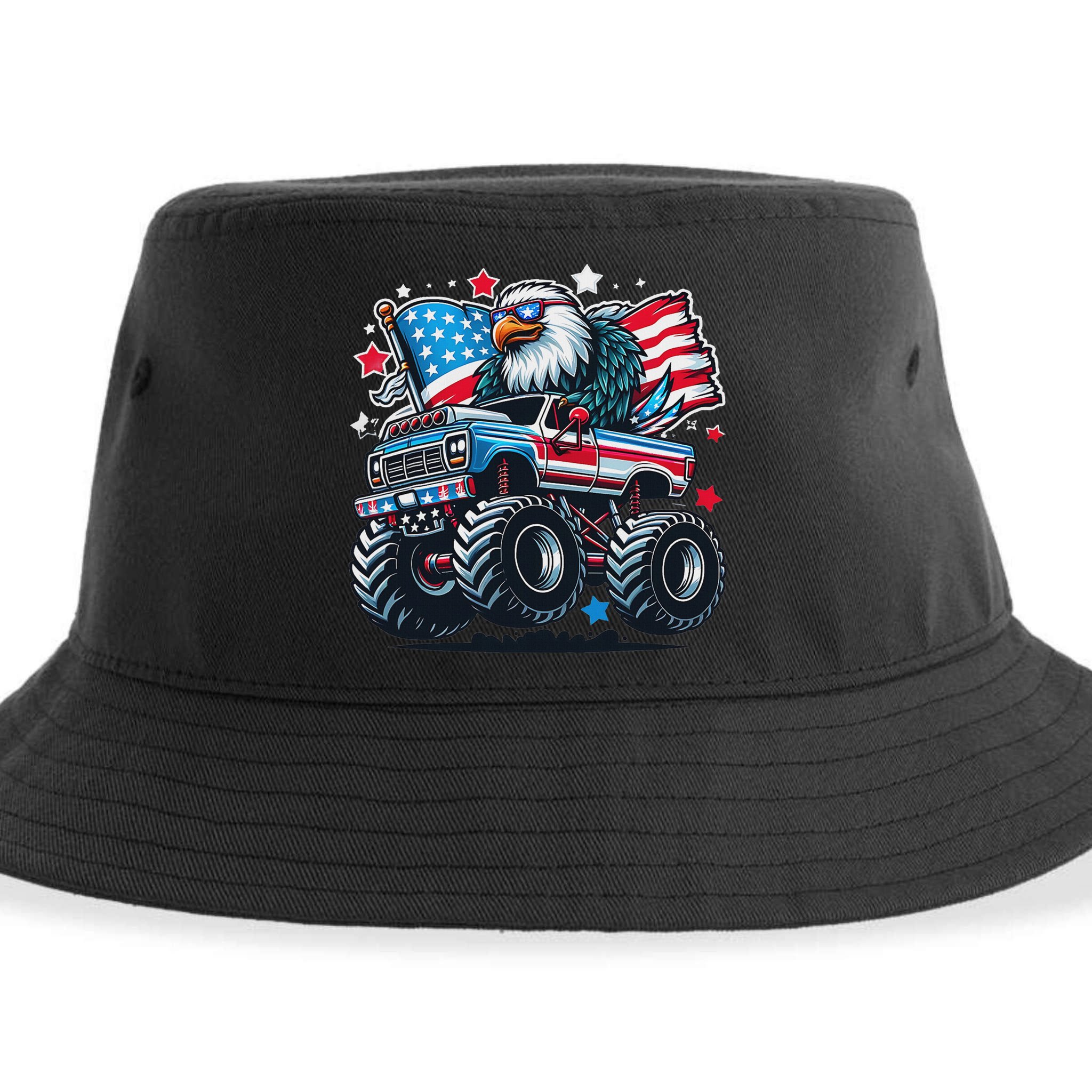 4th Of July Patriotic American Flag Eagle Usa Red White Blue Sustainable Bucket Hat