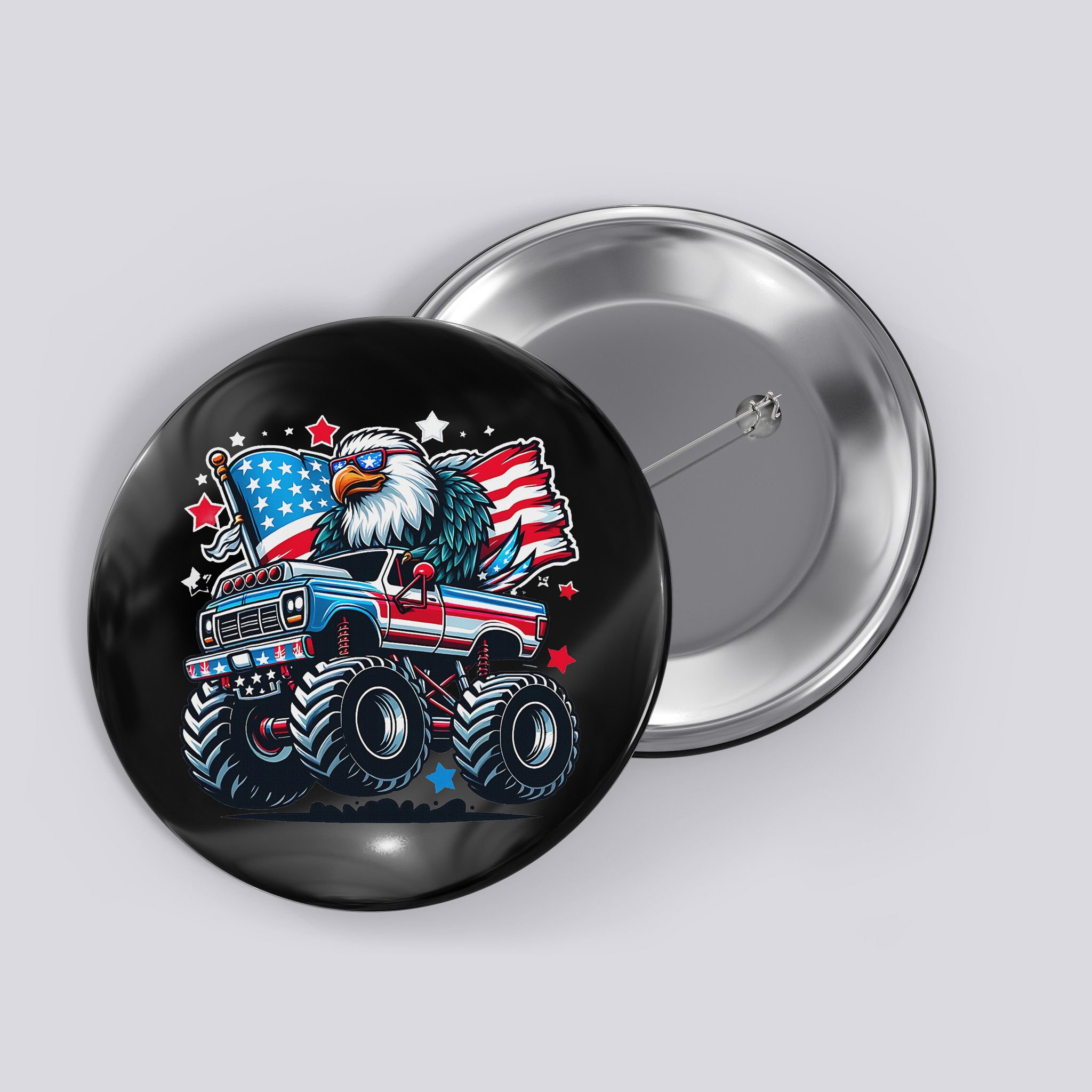 4th Of July Patriotic American Flag Eagle Usa Red White Blue Button