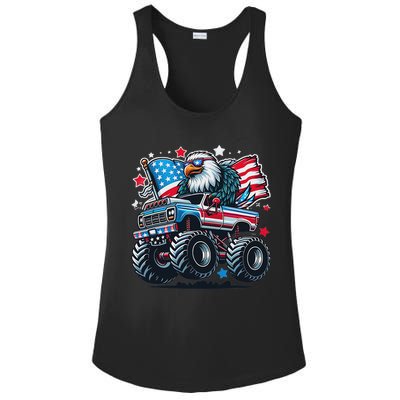 4th Of July Patriotic American Flag Eagle Usa Red White Blue Ladies PosiCharge Competitor Racerback Tank