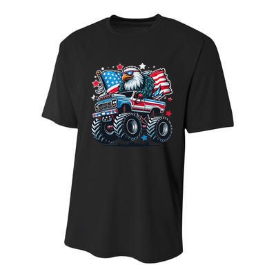 4th Of July Patriotic American Flag Eagle Usa Red White Blue Youth Performance Sprint T-Shirt