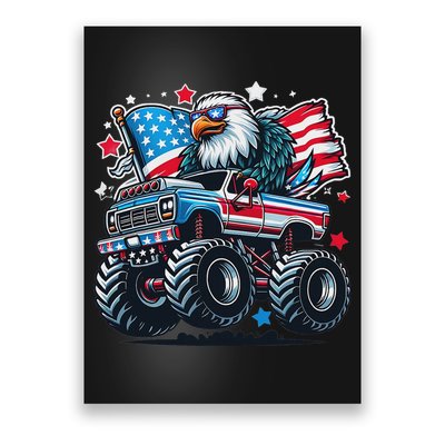 4th Of July Patriotic American Flag Eagle Usa Red White Blue Poster