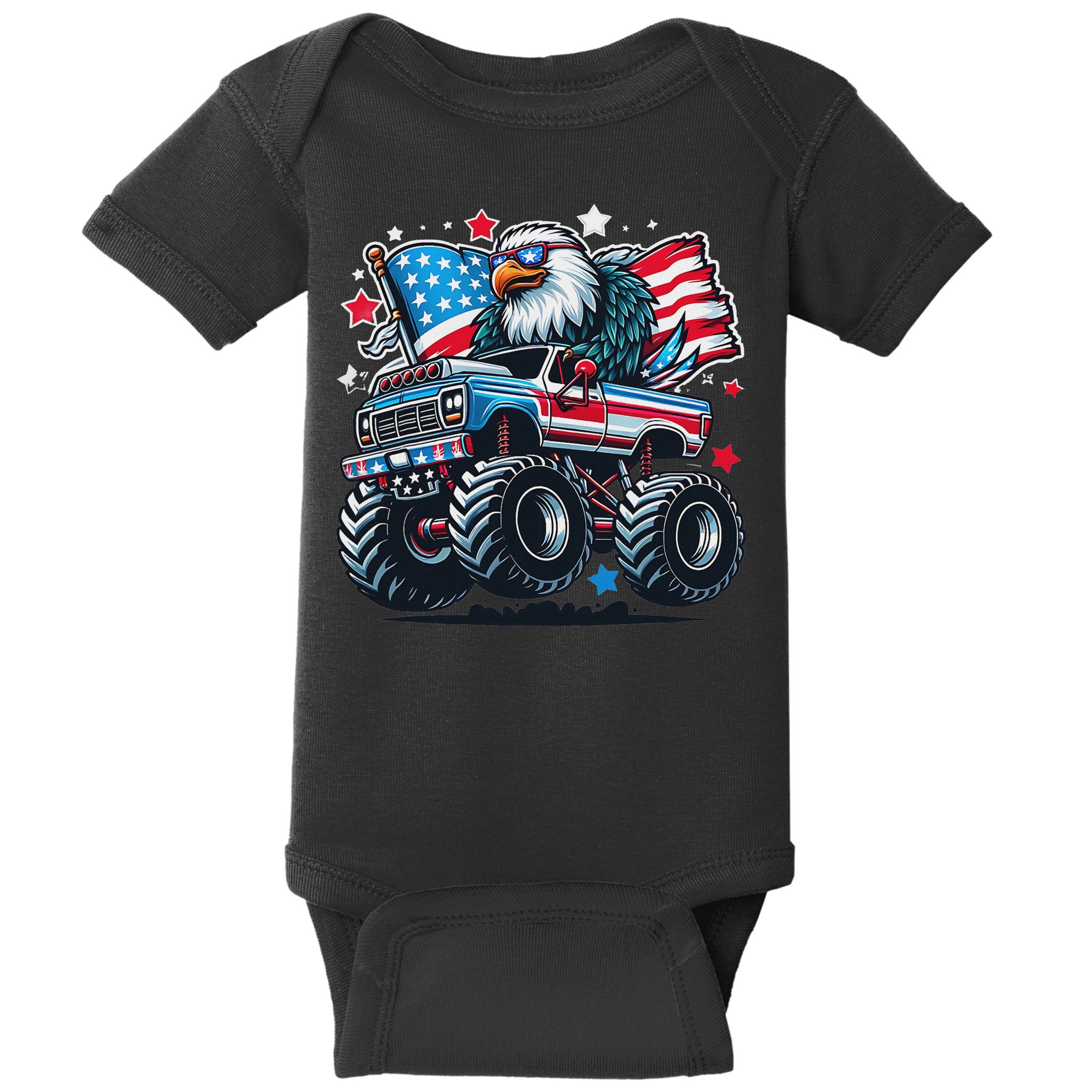 4th Of July Patriotic American Flag Eagle Usa Red White Blue Baby Bodysuit