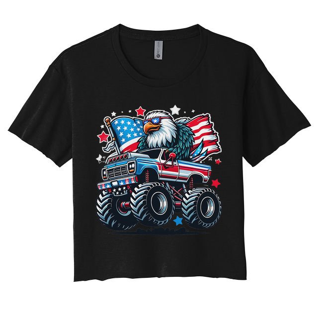 4th Of July Patriotic American Flag Eagle Usa Red White Blue Crop Top
