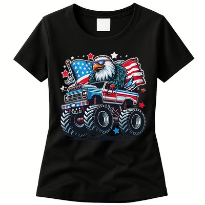 4th Of July Patriotic American Flag Eagle Usa Red White Blue Womens T-Shirt