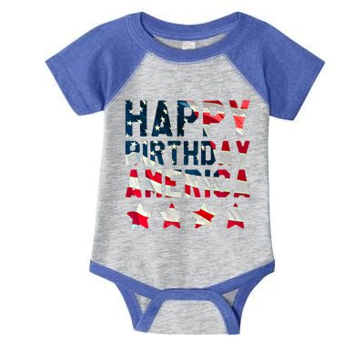 4th Of July Happy Birthday America Independence Day Meaningful Gift Infant Baby Jersey Bodysuit