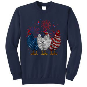 4th Of July Chicken Usa Flag Patriotic Chicken Lover Gift Tall Sweatshirt