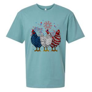 4th Of July Chicken Usa Flag Patriotic Chicken Lover Gift Sueded Cloud Jersey T-Shirt