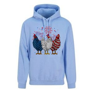 4th Of July Chicken Usa Flag Patriotic Chicken Lover Gift Unisex Surf Hoodie