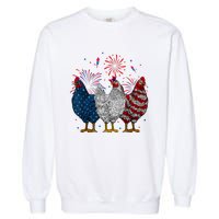 4th Of July Chicken Usa Flag Patriotic Chicken Lover Gift Garment-Dyed Sweatshirt