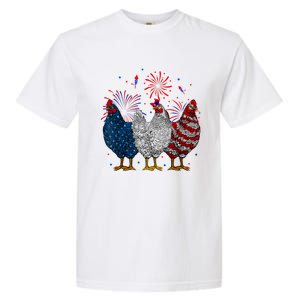 4th Of July Chicken Usa Flag Patriotic Chicken Lover Gift Garment-Dyed Heavyweight T-Shirt