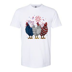 4th Of July Chicken Usa Flag Patriotic Chicken Lover Gift Softstyle CVC T-Shirt