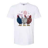 4th Of July Chicken Usa Flag Patriotic Chicken Lover Gift Softstyle CVC T-Shirt