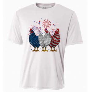 4th Of July Chicken Usa Flag Patriotic Chicken Lover Gift Cooling Performance Crew T-Shirt