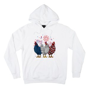 4th Of July Chicken Usa Flag Patriotic Chicken Lover Gift Hoodie