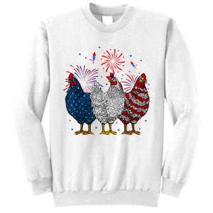 4th Of July Chicken Usa Flag Patriotic Chicken Lover Gift Sweatshirt