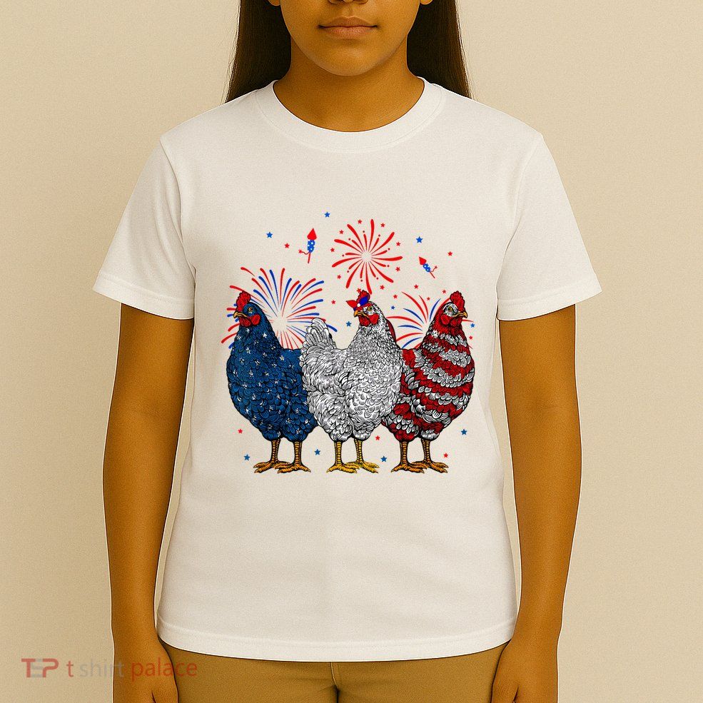 4th Of July Chicken Usa Flag Patriotic Chicken Lover Gift T-Shirt