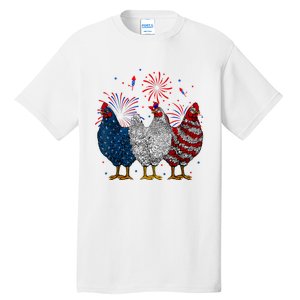 4th Of July Chicken Usa Flag Patriotic Chicken Lover Gift Tall T-Shirt