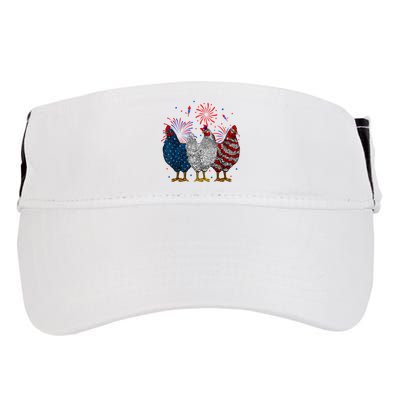 4th Of July Chicken Usa Flag Patriotic Chicken Lover Gift Adult Drive Performance Visor