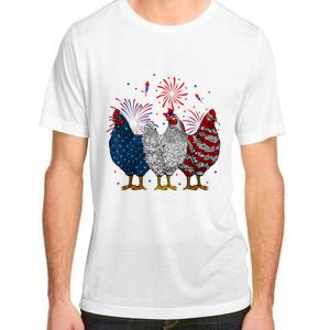 4th Of July Chicken Usa Flag Patriotic Chicken Lover Gift Adult ChromaSoft Performance T-Shirt