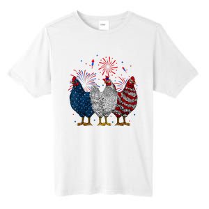 4th Of July Chicken Usa Flag Patriotic Chicken Lover Gift Tall Fusion ChromaSoft Performance T-Shirt