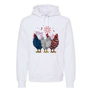 4th Of July Chicken Usa Flag Patriotic Chicken Lover Gift Premium Hoodie