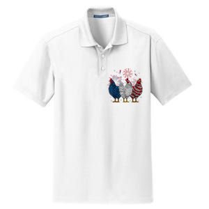 4th Of July Chicken Usa Flag Patriotic Chicken Lover Gift Dry Zone Grid Polo