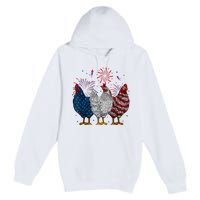 4th Of July Chicken Usa Flag Patriotic Chicken Lover Gift Premium Pullover Hoodie