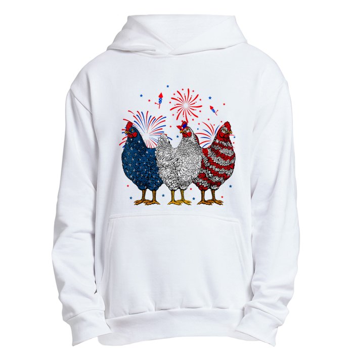 4th Of July Chicken Usa Flag Patriotic Chicken Lover Gift Urban Pullover Hoodie