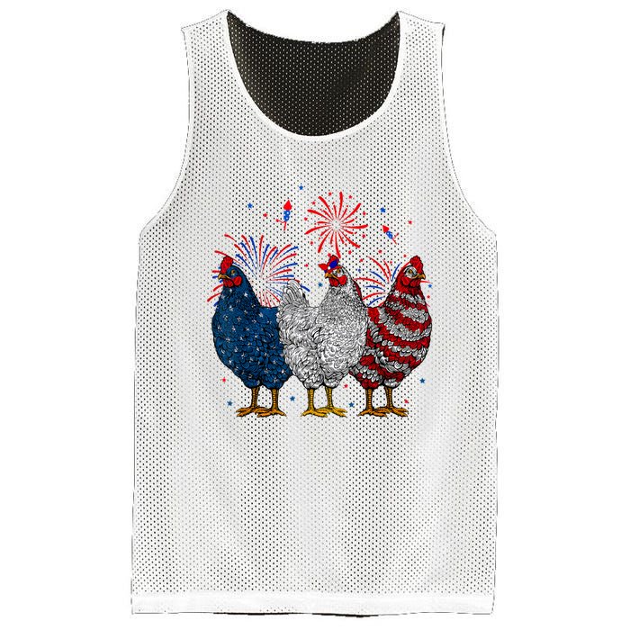 4th Of July Chicken Usa Flag Patriotic Chicken Lover Gift Mesh Reversible Basketball Jersey Tank