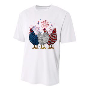 4th Of July Chicken Usa Flag Patriotic Chicken Lover Gift Performance Sprint T-Shirt