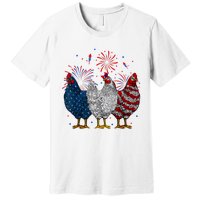 4th Of July Chicken Usa Flag Patriotic Chicken Lover Gift Premium T-Shirt