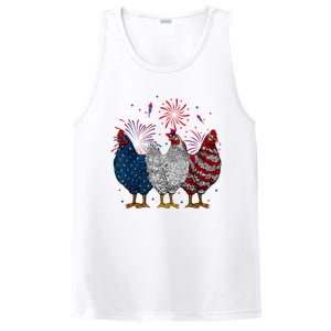 4th Of July Chicken Usa Flag Patriotic Chicken Lover Gift PosiCharge Competitor Tank