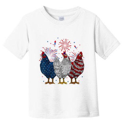 4th Of July Chicken Usa Flag Patriotic Chicken Lover Gift Toddler T-Shirt