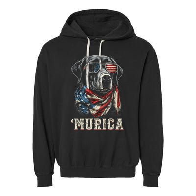 4th Of July Bald Eagle Mullet Murica Usa Dog Usa Merica Garment-Dyed Fleece Hoodie