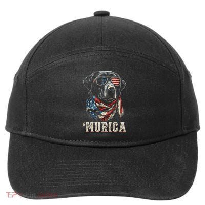 4th Of July Bald Eagle Mullet Murica Usa Dog Usa Merica 7-Panel Snapback Hat