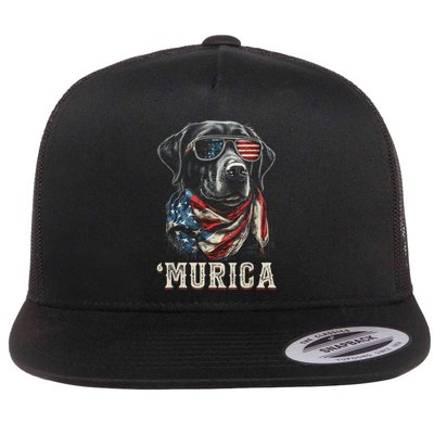 4th Of July Bald Eagle Mullet Murica Usa Dog Usa Merica Flatbill Hat