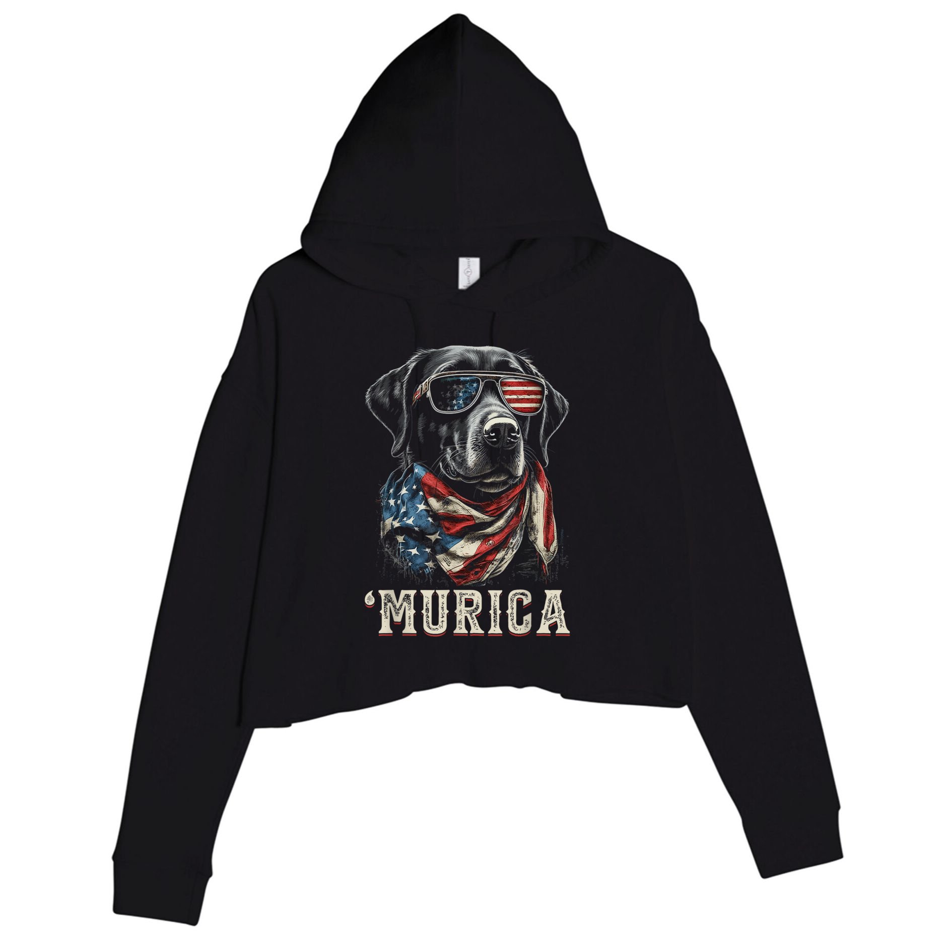4th Of July Bald Eagle Mullet Murica Usa Dog Usa Merica Crop Fleece Hoodie