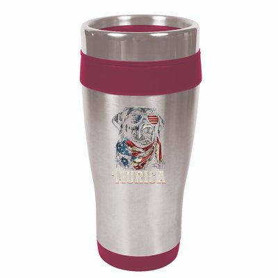 4th Of July Bald Eagle Mullet Murica Usa Dog Usa Merica 16oz Travel Tumbler
