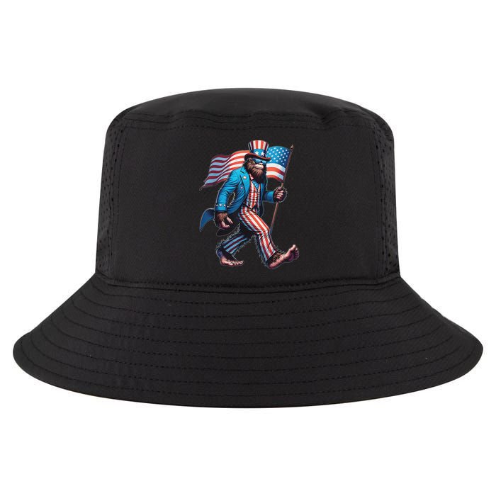 4th Of July Bigfoot Sasquatch Patriotic American Flag Cool Comfort Performance Bucket Hat