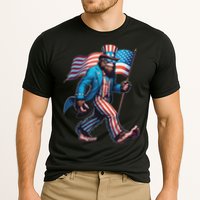 4th Of July Bigfoot Sasquatch Patriotic American Flag Cooling Performance Crew T-Shirt