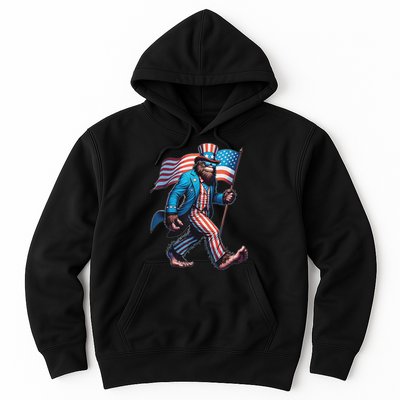 4th Of July Bigfoot Sasquatch Patriotic American Flag Hoodie