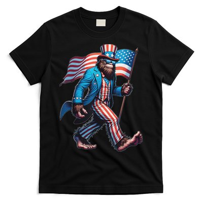 4th Of July Bigfoot Sasquatch Patriotic American Flag T-Shirt