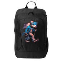 4th Of July Bigfoot Sasquatch Patriotic American Flag City Backpack