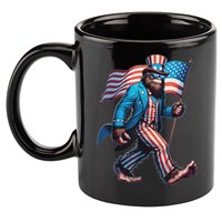 4th Of July Bigfoot Sasquatch Patriotic American Flag 11oz C Handle Ceramic Mug