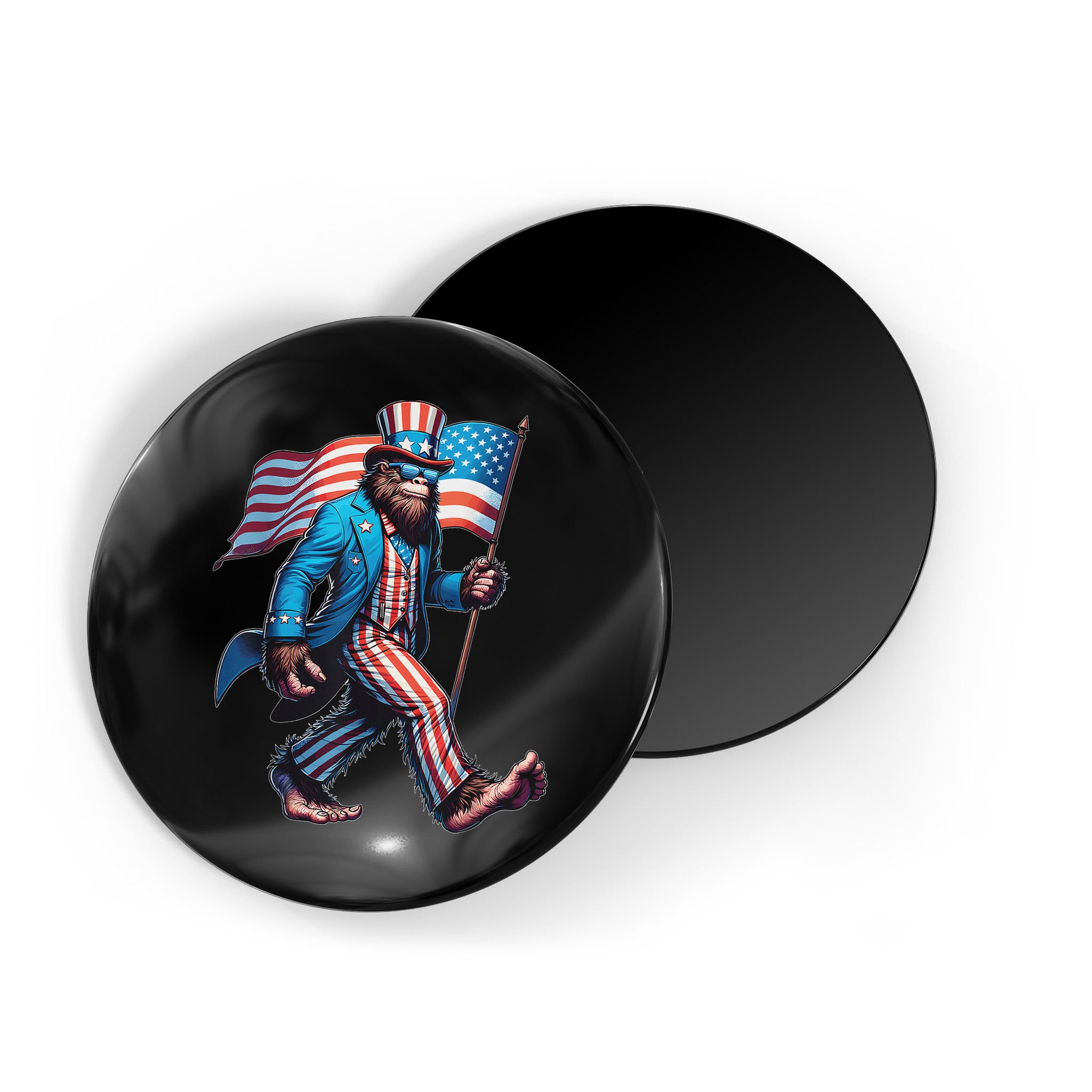 4th Of July Bigfoot Sasquatch Patriotic American Flag Magnet