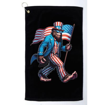 4th Of July Bigfoot Sasquatch Patriotic American Flag Golf Towel