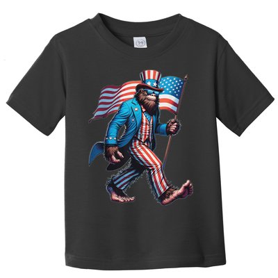 4th Of July Bigfoot Sasquatch Patriotic American Flag Toddler T-Shirt